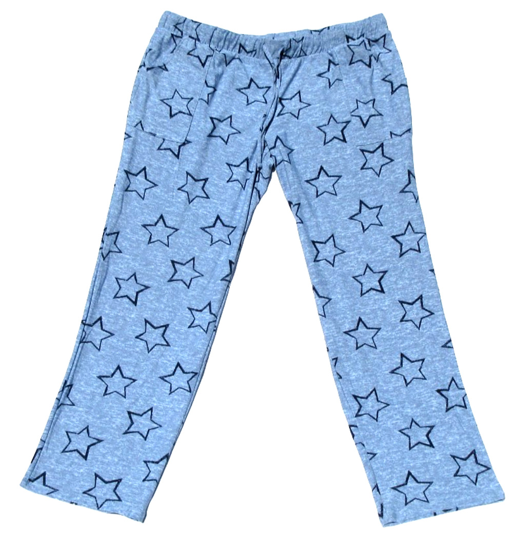 LUCKY BRAND Womens XL Stars All-Over-Print Blue Stretch Sleepwear Lounge Pants